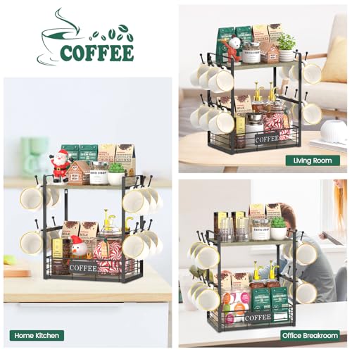 Coffee Mug Cup Holder Tree Bar Station Organizer