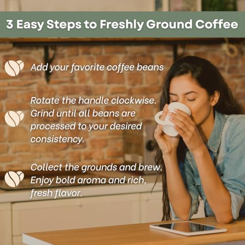 Sozen 7.6" Manual Coffee Grinder Brass