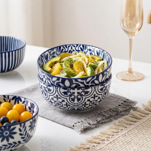 Cereal Bowls 28 Ounce Ceramic Soup Bowls Set of 6 (6 Count)