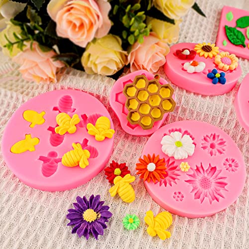 Silicone Mold Flower 8pcs Chocolate Fondant Polymer Clay Candy Gummy Mold (8 Count)