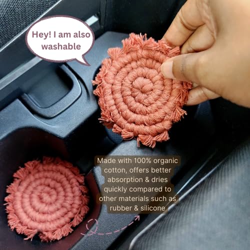 Cotton Car Coasters for Cup Holders (2 Count)