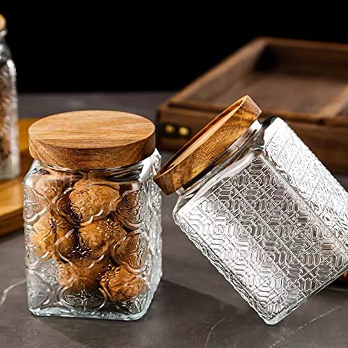 Vintage Glass Airtight Storage Jar Set of 2