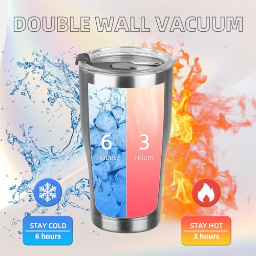 20oz Insulated Tumbler with Lid Straw Travel Coffee Mug Cup