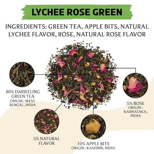 Lychee Rose Green Tea Loose Leaf (3.53 Ounce)
