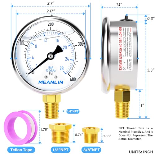 0~400Psi Stainless Steel 1