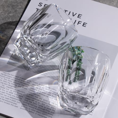 Crystal Whiskey Glasses Set of 2 Old Fashioned Glasses Stemless (2 Count)