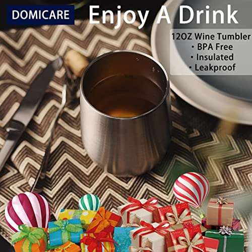 Stainless Steel Wine Tumbler Bulk with Lid (16 Count)
