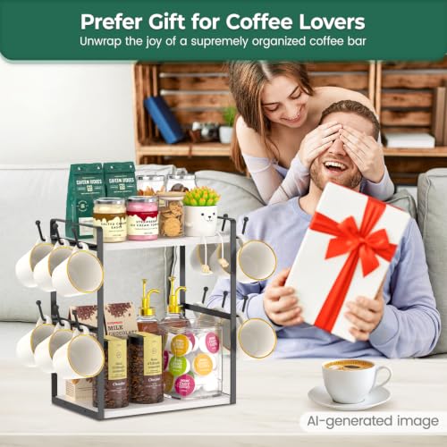Coffee Station Bar Organizer Mug Holder Stand Countertop