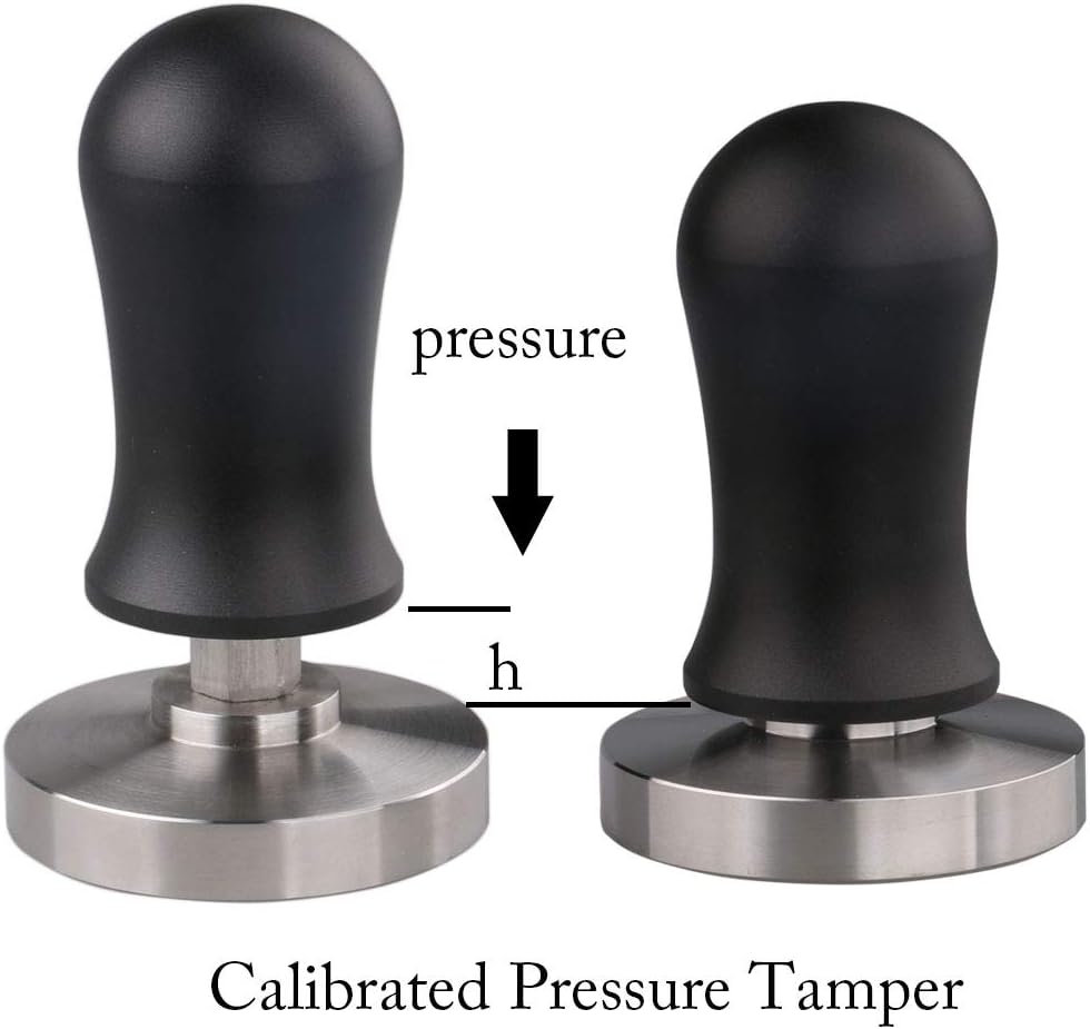Calibrated Coffee Tamper 49mm for Coffee and Espresso black