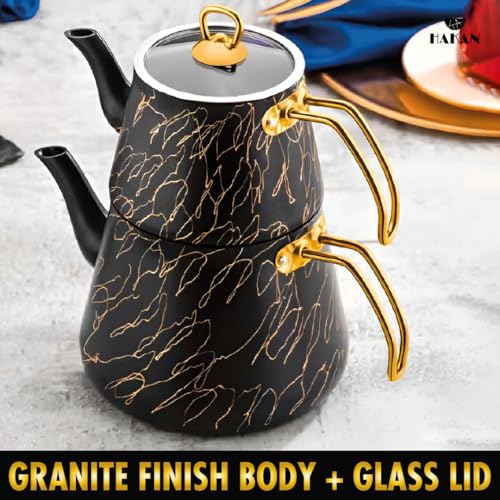 Black & Gold Avangarde Granite Teapot Set (2 Count)