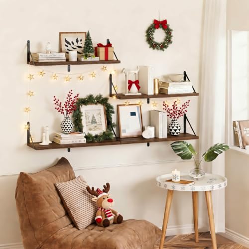 Black Deep Floating Shelves for Wall (2 Count)