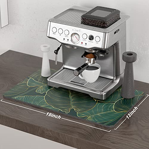Coffee Mat 12" x 19" Cute Tropical Theme Coffee Bar Mats for Espresso Machine Station Accessories and Organizer