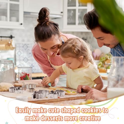 6Pcs Flower Cookie Cutters Biscuit Cutter Spring Tulip Peony Sunflower Rose Floral Stem Stainless Steel Cookie Cutting Molds for Mother' s Day Home DIY Baking Supplies (6 Count)