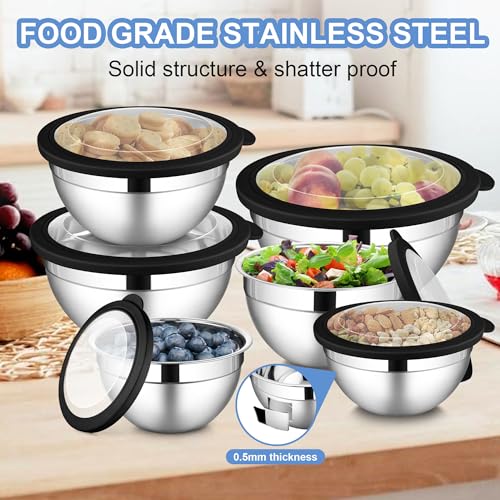 Stainless Steel Mixing Bowls Set (12 Count)