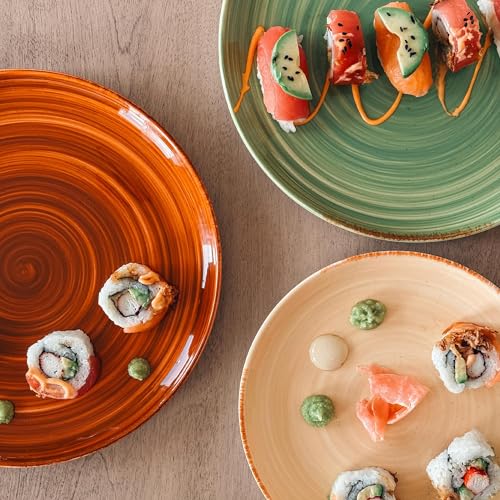 Ceramic Helix Swirl Dinner Plates Set of 6 (6 Count)
