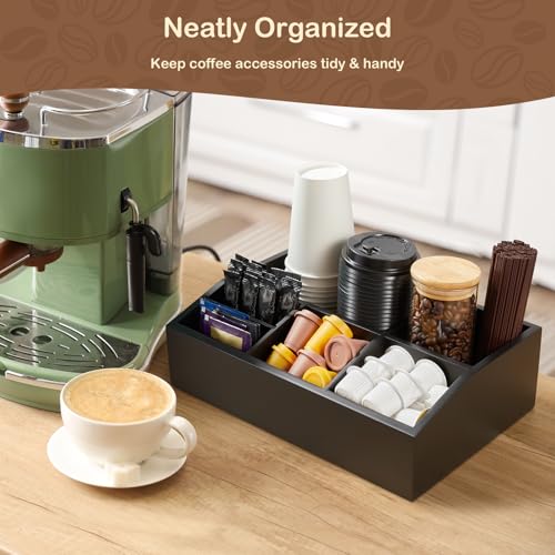 Black Coffee Station Organizer for Countertop