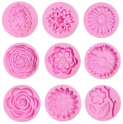 Flowers Fondant Molds Silicone Flower Molds for Cupcake Dessert