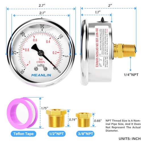 30inHG~0Psi Stainless Steel 1