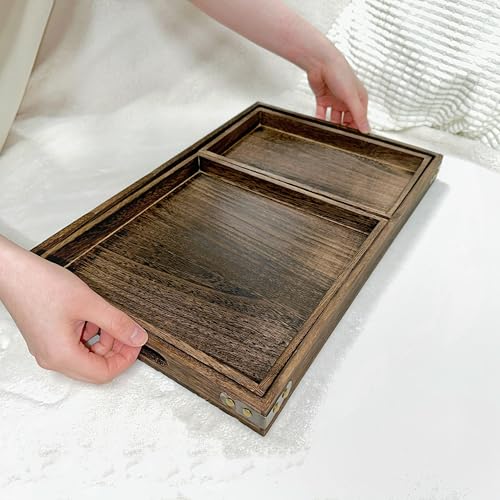 3 Piece Wooden Serving Tray Set for Ottoman (3 Count)