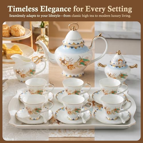 22 Piece Bone China Tea and Coffee Set
