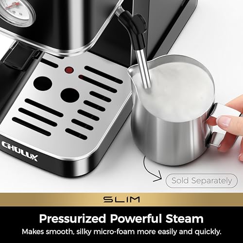 Slim Espresso Machine with Milk Frother for Home Cappuccino