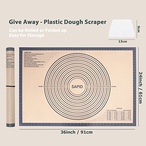 Thick Silicone Pastry Mat Baking Dough Rolling Extra Large 24" x 36"