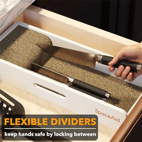 Knife Drawer Organizer Bamboo Insert Dock