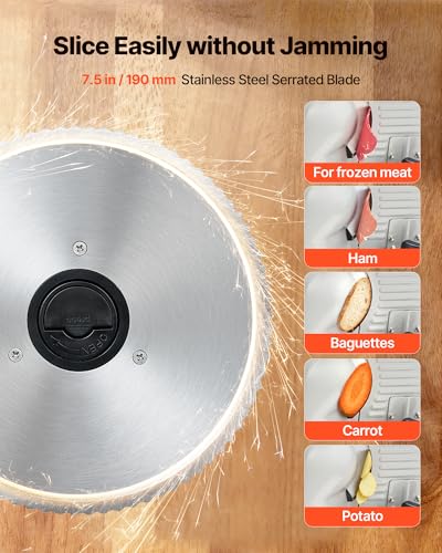 Meat Slicer 7.5 inch 200W Electric Deli Slicer Machine with SUS420 Blade