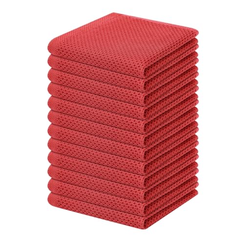 100% Cotton Waffle Weave Kitchen Dish Cloths 12 (12 Count)