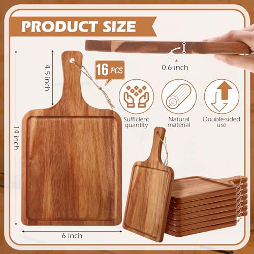 16 Pcs Acacia Wood Cutting Boards (16 Count)