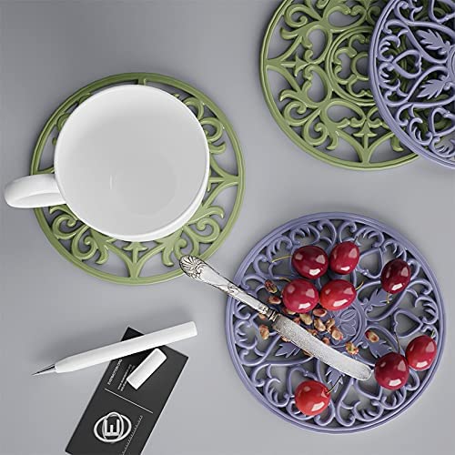 Mandala Coaster Resin Molds 2pcs Large Silicone Coaster Molds for Hollow Flower Tray Epoxy 3D Geode Design Shiny Molds for Home Decoration Coaster Resin Casting Mold Set (2 Count)