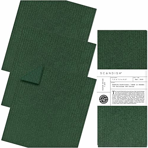 Forest Green Swedish Dishcloths for Kitchen (3 Count)