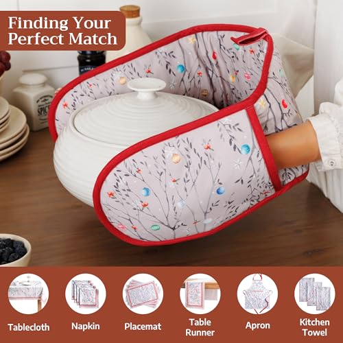 Double Oven Mitts 100% Cotton Double Oven Glove