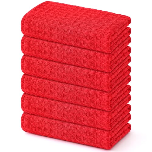 Microfiber Waffle Weave Kitchen Towels (6 Count)