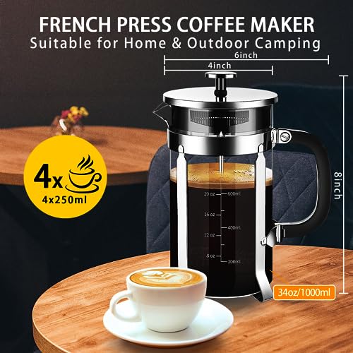 French Press Coffee Maker 304 Stainless Steel Coffee Press