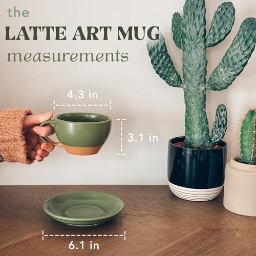 Ceramic Latte Art Mug With Saucer