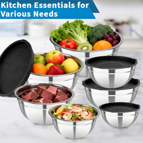 Stainless Steel Mixing Bowls with Lids (7 Count)
