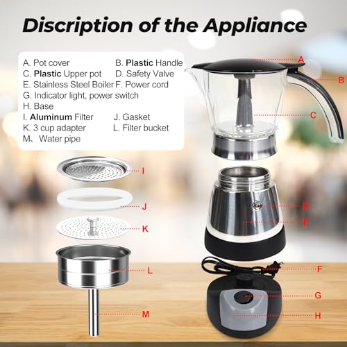 Electric Plastic Clear Moka Pot 3