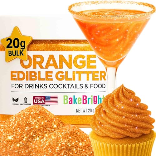 Bulk 20g Orange Edible Glitter for Drinks