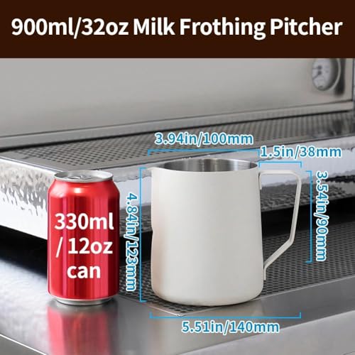 32oz Milk Frothing Pitcher Stainless Steel Espresso Steaming Jug