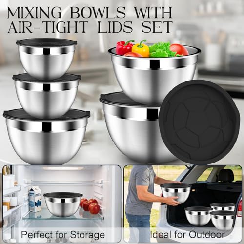 Mixing Bowls with Lids Set of 5 (900 Count)