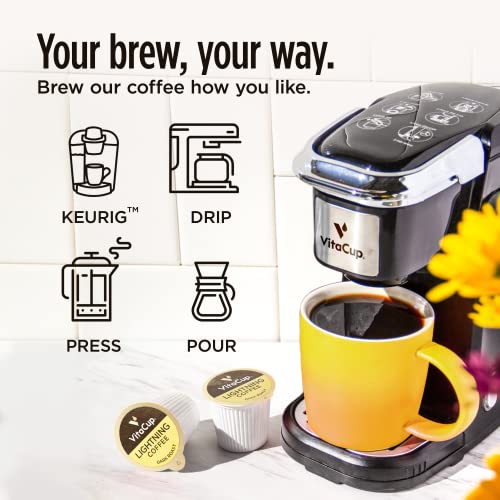 Lightning 2X Caffeine Dark Roast Coffee Pods (32 Count)