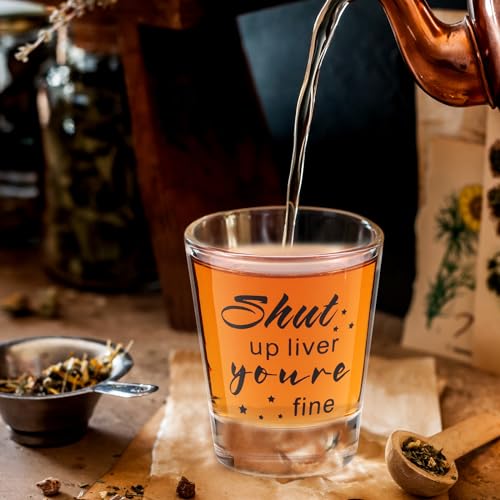 24 Pieces Funny Friends Shot Glasses Funny Friends Shot Glasses Clear Glass Cups with Heavy Base for Adult Small Glass Shot Cups 1.75 oz Shot Glass for Best Friend (24 Count)