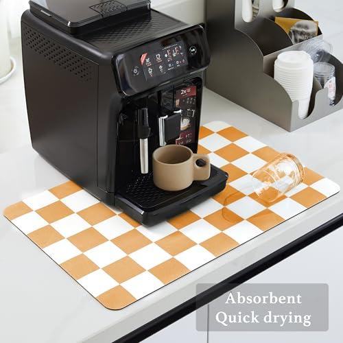 Checkered Dish Drying Mat for Kitchen Counter