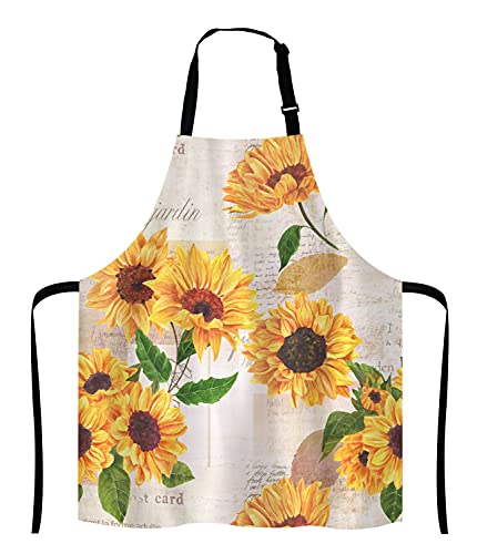 Watercolor Sunflowers Adjustable Bib Apron