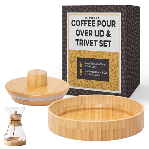 Coffee Pot Cover & Wooden Trivet Set Compatible with Chemex