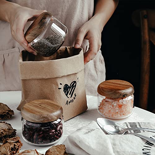 Glass Food Storage Containers With Wooden Lids