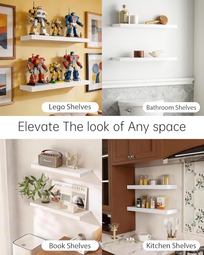 White Floating Shelves 22.5in