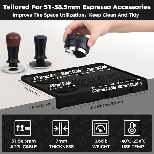 Silicone Espresso Tamping Mat for Barista Espresso Machine Black
