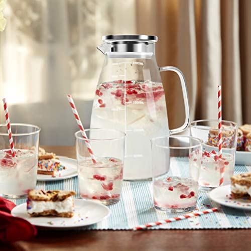 Glass Pitcher with Lid and Handle